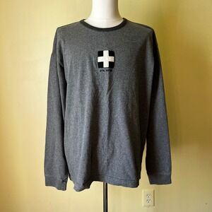 Vintage 90s Y2K GAP Mountain Patrol Gray Long Sleeve Tee Shirt XL Cross Logo‎